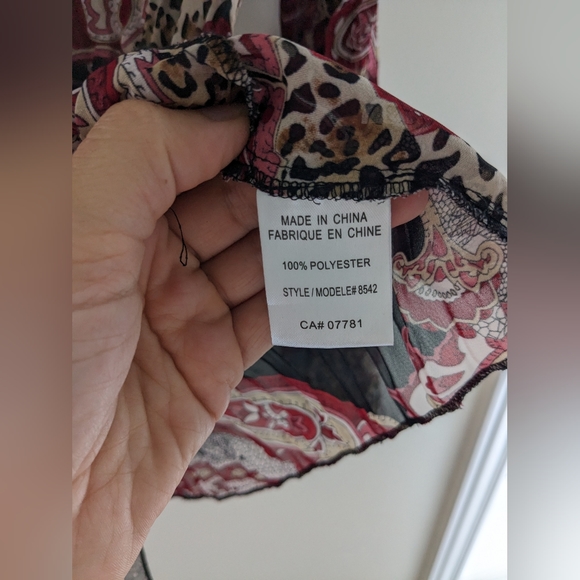 Vintage Paisley Print Ruffle Button Dow Shirt Blouse - Picture 5 of 6